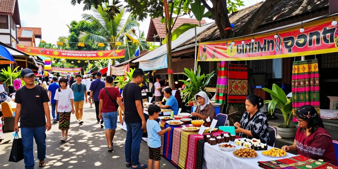 rokok 88 showcasing vibrant Indonesian UMKM products at a local market