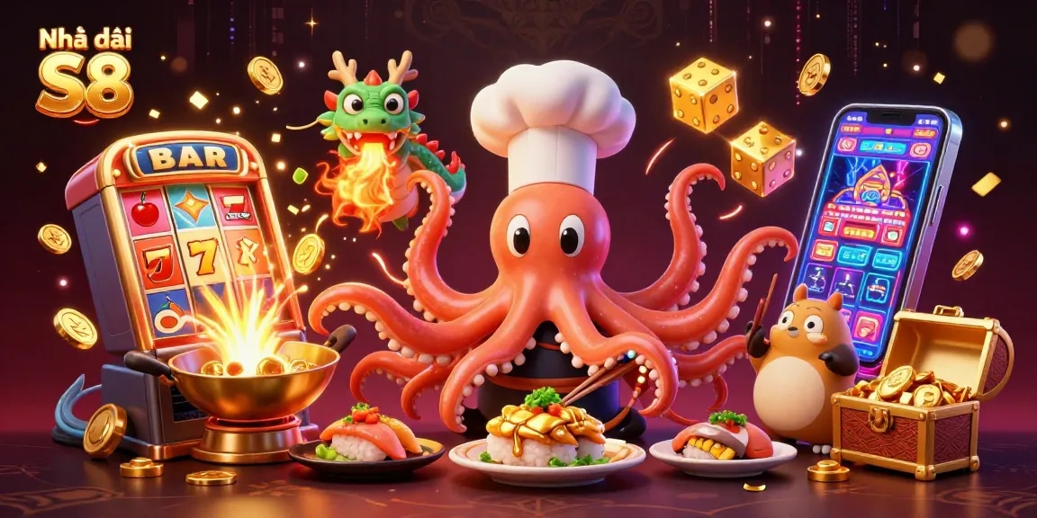 Experience thrilling gameplay at Nhà cái S8 with vibrant characters and casino elements.