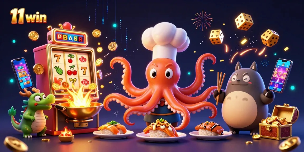 Experience thrilling excitement with 11 win, a vibrant casino scene featuring dynamic characters and explosive jackpots.