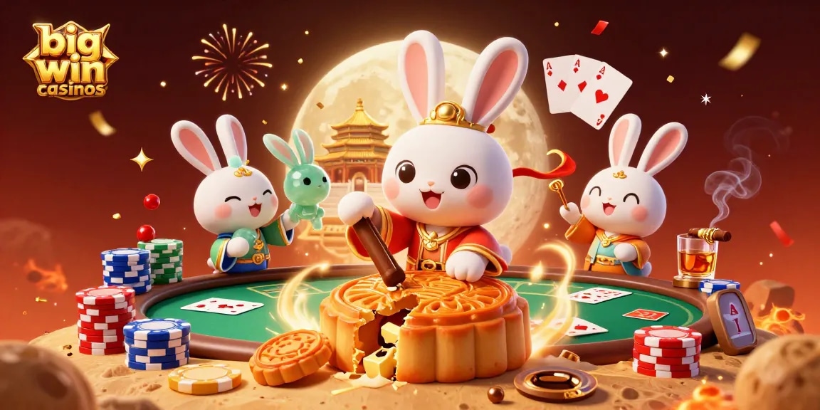 Experience big win casinos with a magical scene of fortune on the lunar surface featuring playful characters.