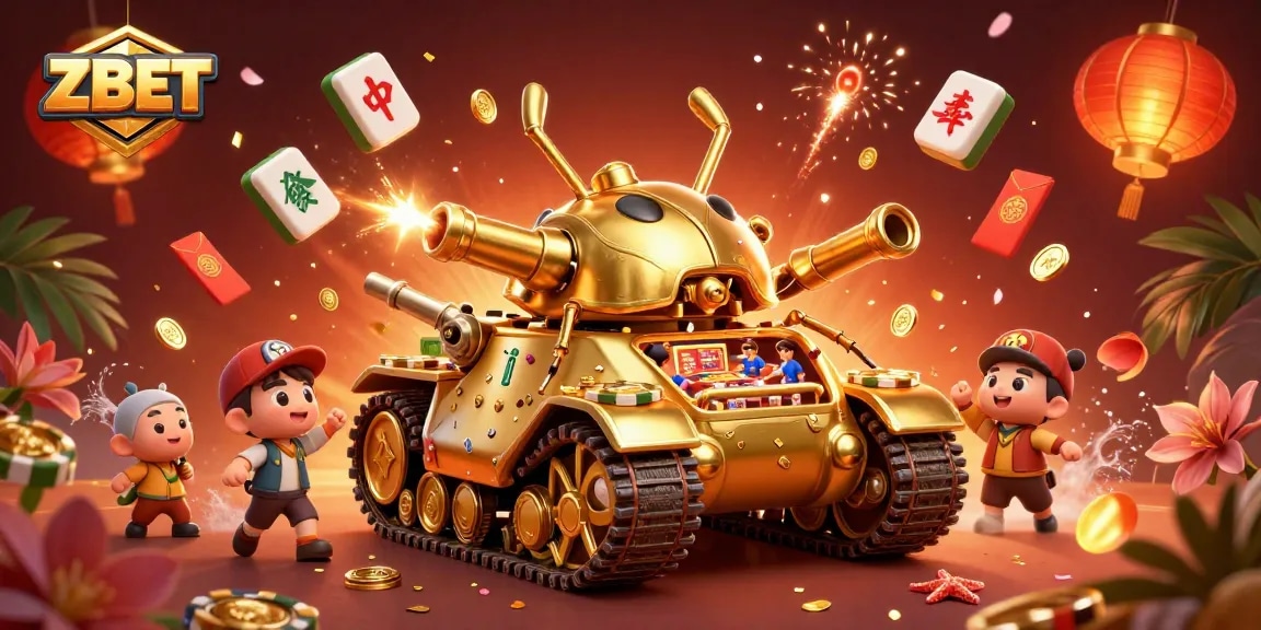 Experience ZBET in a vibrant casino scene with confetti, golden coins, and lively gaming elements.