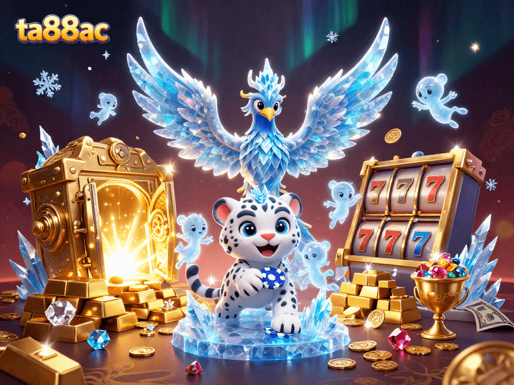 Experience casino excitement as ta88ac unfolds in a lively scene with prismatic colors and treasures.