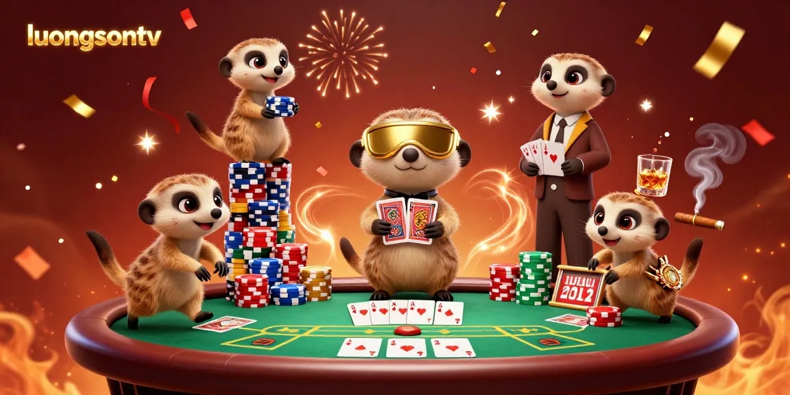 Experience thrilling gameplay at luongsontv with lively meerkats running a vibrant casino operation.