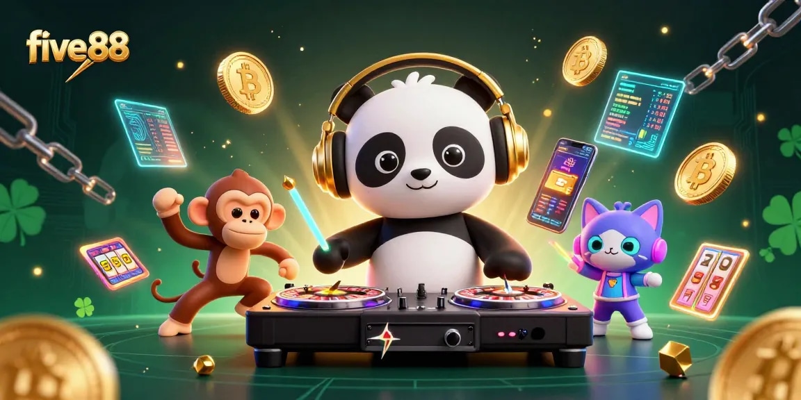 Experience exciting gaming at five 88 with lively characters and vibrant casino elements.