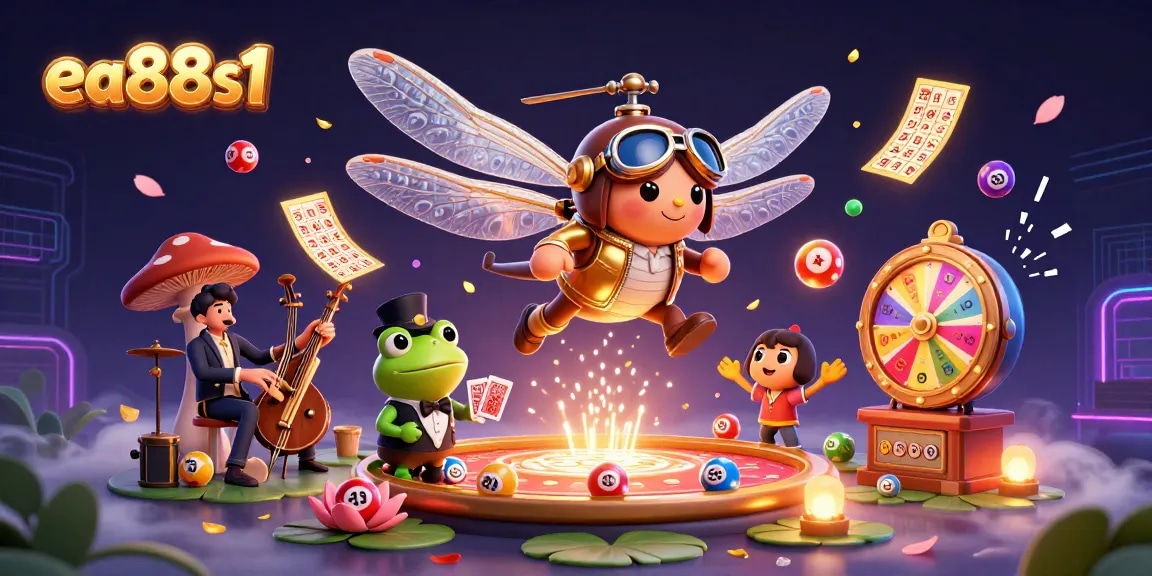 Engage with the thrilling world of ea88s1 as a helicopter pilot dragonfly hovers above vibrant gambling elements.