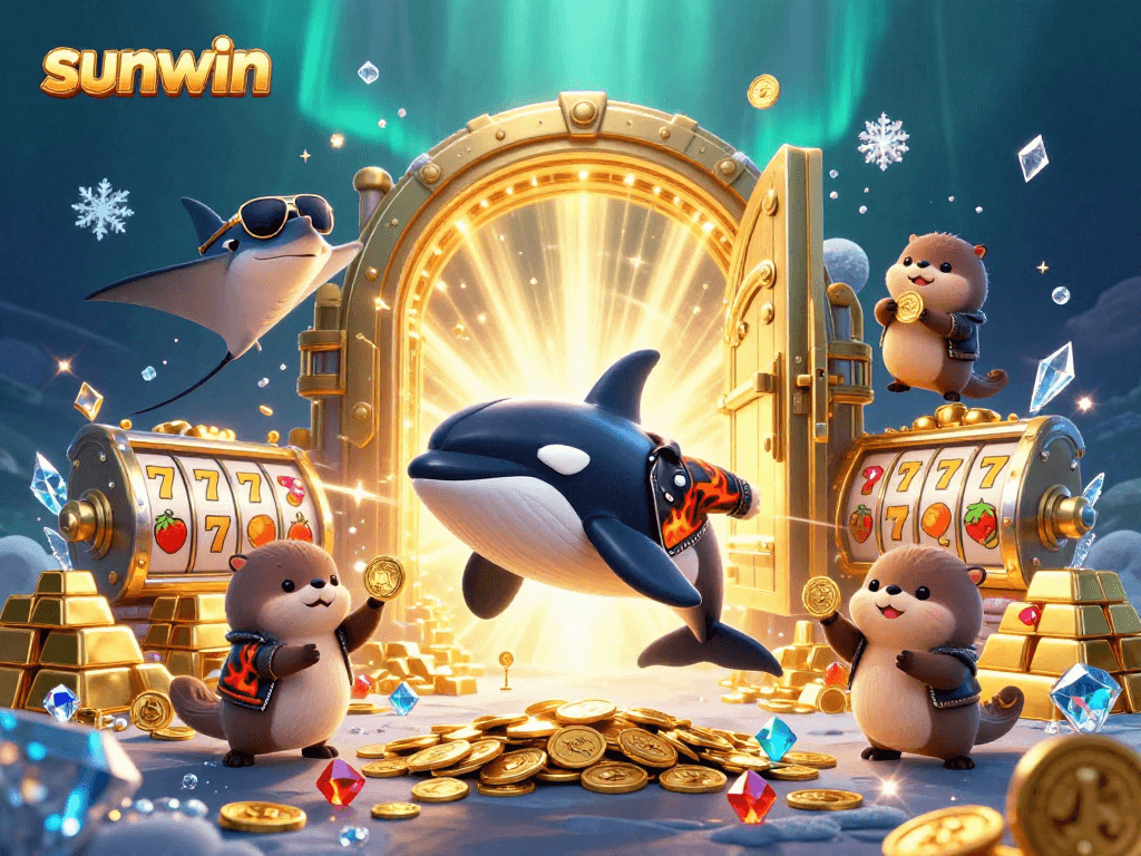 Experience the thrill of sunwin with a vibrant underwater jackpot featuring dynamic sea creatures and treasures.