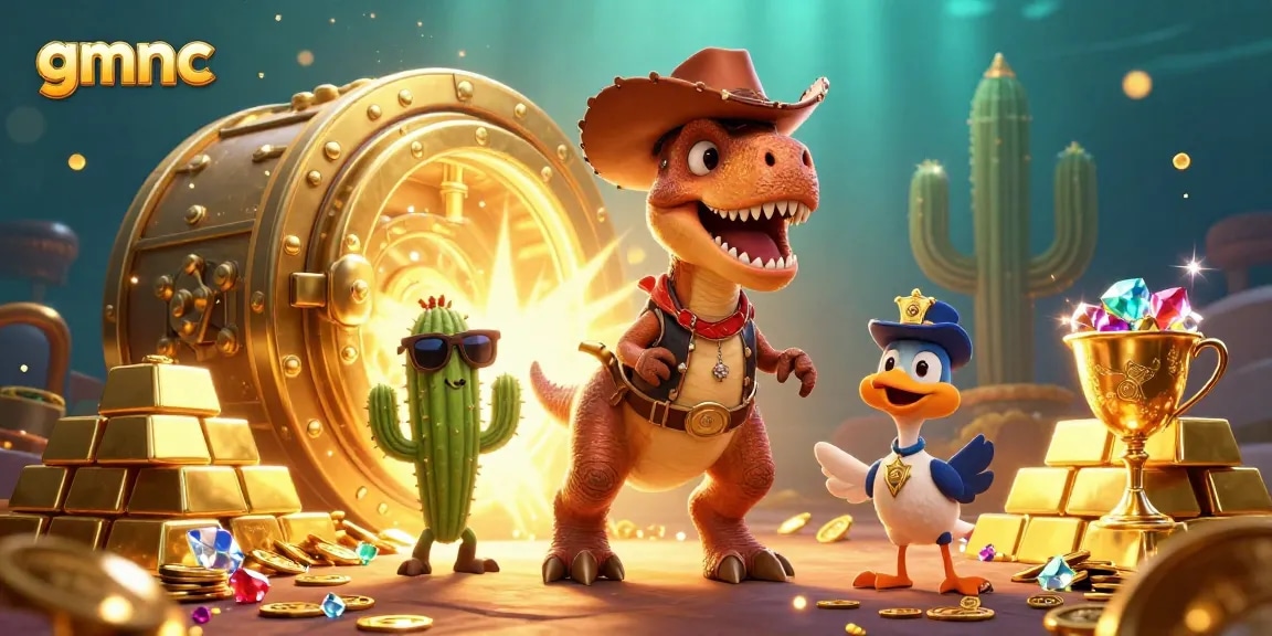 gmnc reveals the true nature of online gambling, featuring a vibrant 3D casino scene.