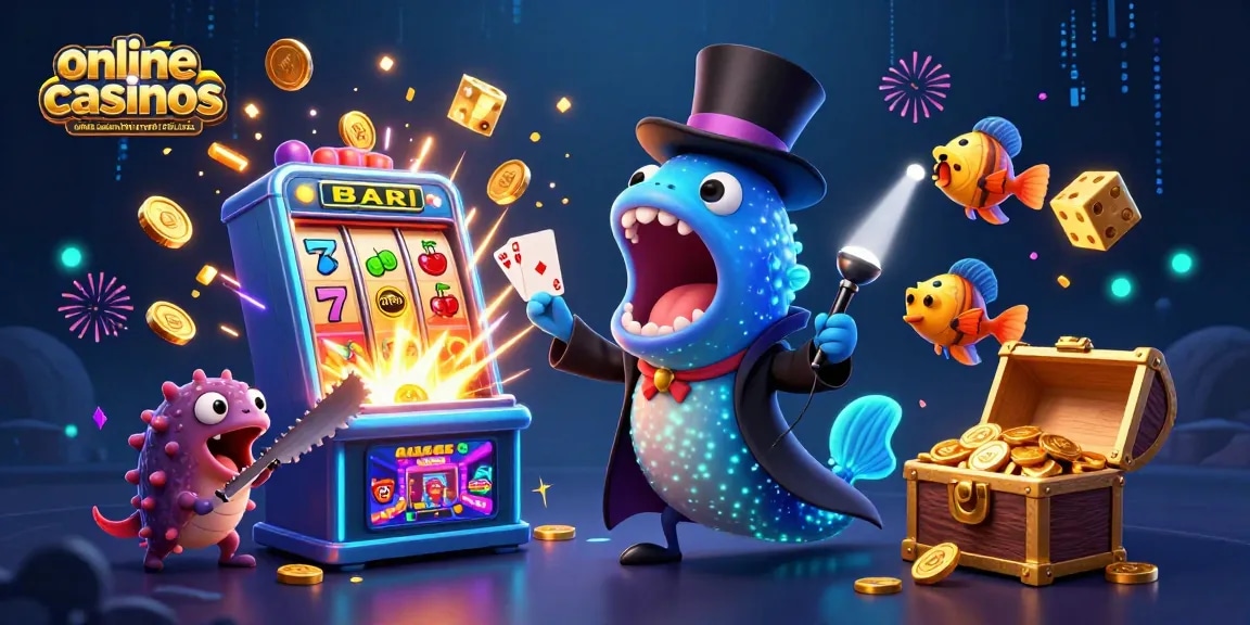 Engage with online casinos that accept credit cards featuring a magical scene of sea creatures and vibrant casino elements.