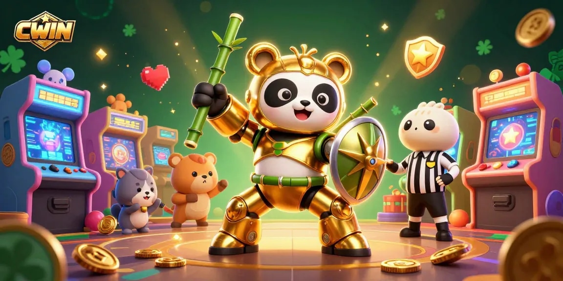 Experience the excitement at CWIN with vibrant 3D casino gaming elements and engaging characters.
