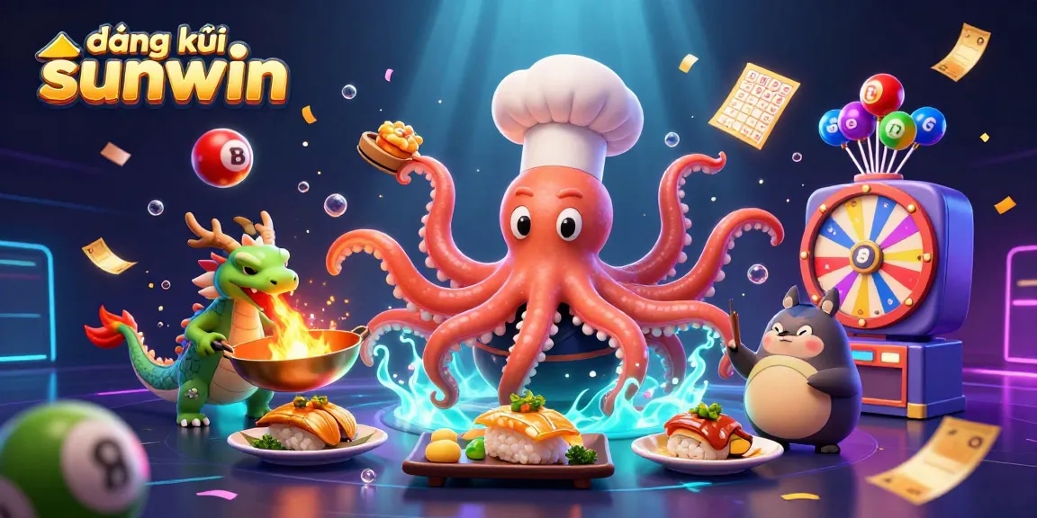 Enjoy thrilling moments with registration on đăng ký sunwin, featuring vibrant casino elements and cartoon characters.