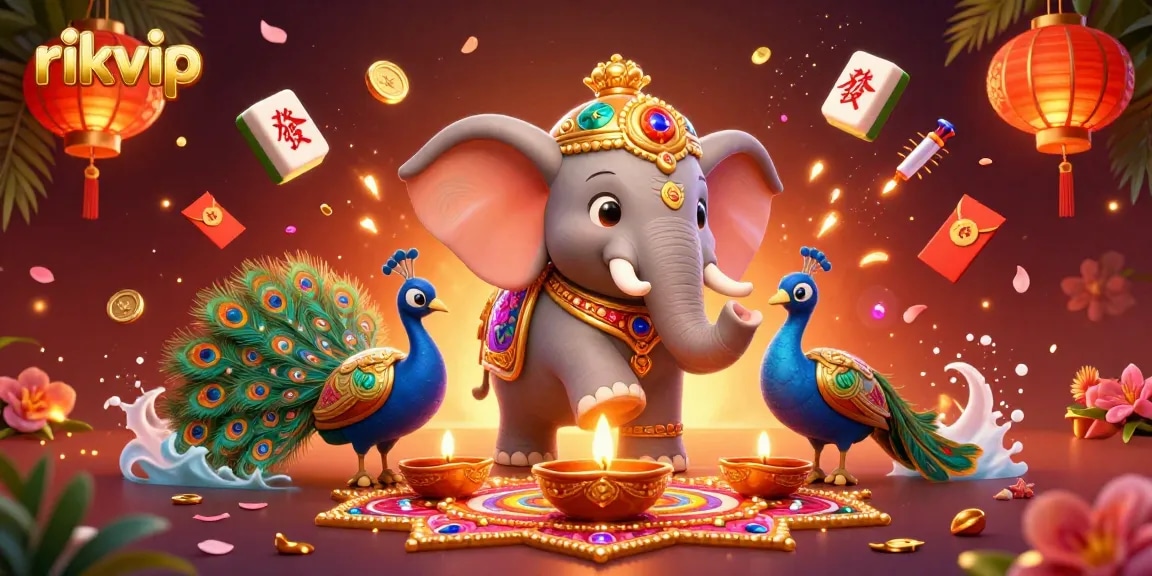 Experience thrilling gameplay at rikvip with colorful casino elements and vibrant characters in a rich 3D scene.