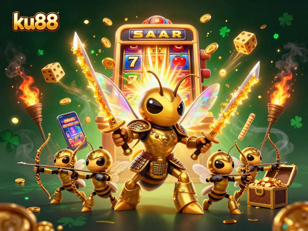 Experience the thrill of jackpot wins at ku88 with dynamic 3D illustration of casino excitement.