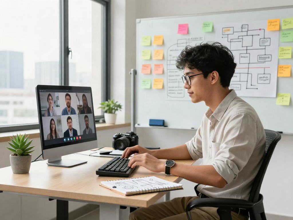 Young professional in tech workspace demonstrates how to crush on effective collaboration in 2026.