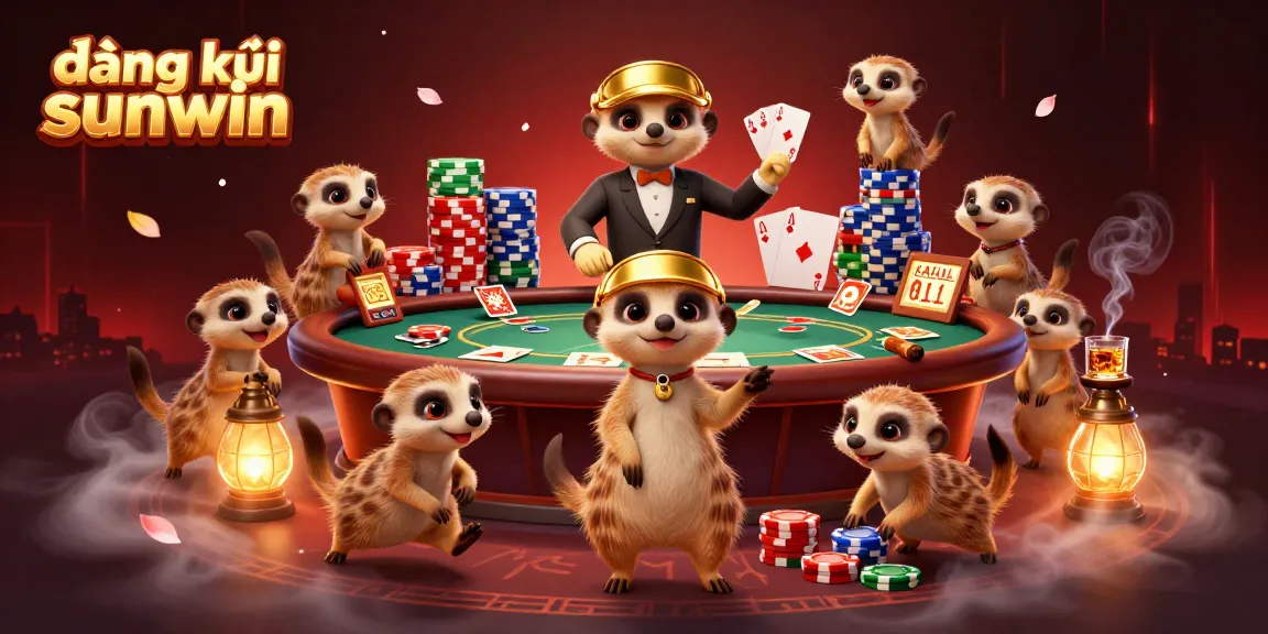 Engage in thrilling gameplay at đăng ký sunwin with fun meerkats and poker chips in a vibrant casino.
