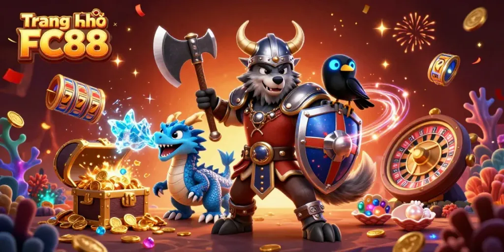 Experience engaging gameplay at Trang Chủ FC88 with vibrant characters and casino themes.