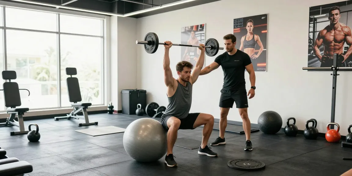 Engaging workout scene at Steroide Boutique fitness training, showcasing an athlete lifting weights with a trainer.