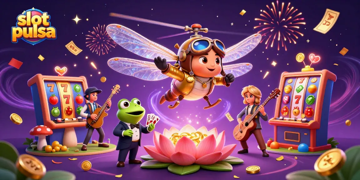 Experience engaging slot pulsa action with a vibrant 3D casino scene filled with characters and game elements.