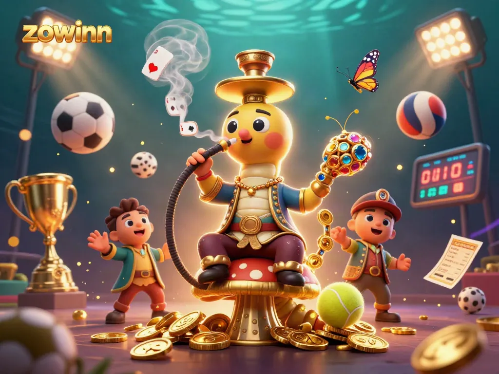 Zowinn showcases thrilling gaming with vibrant characters and dynamic sports elements in an exciting online casino scene.