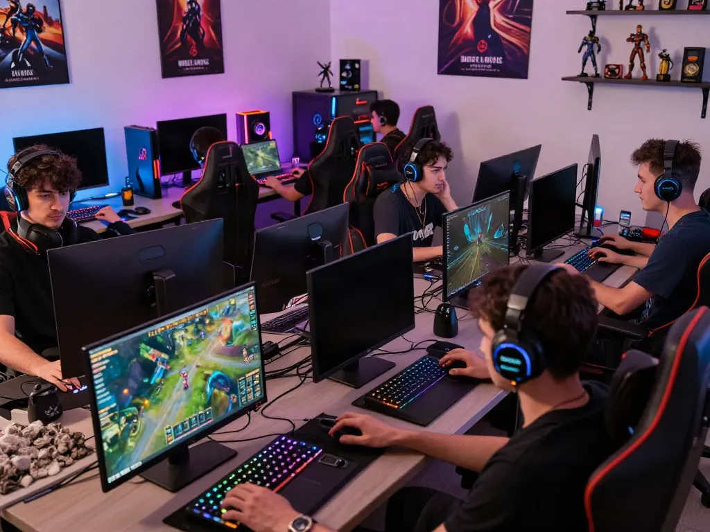 Exciting online gaming scene with diverse players engaged in rokok88 multiplayer games.