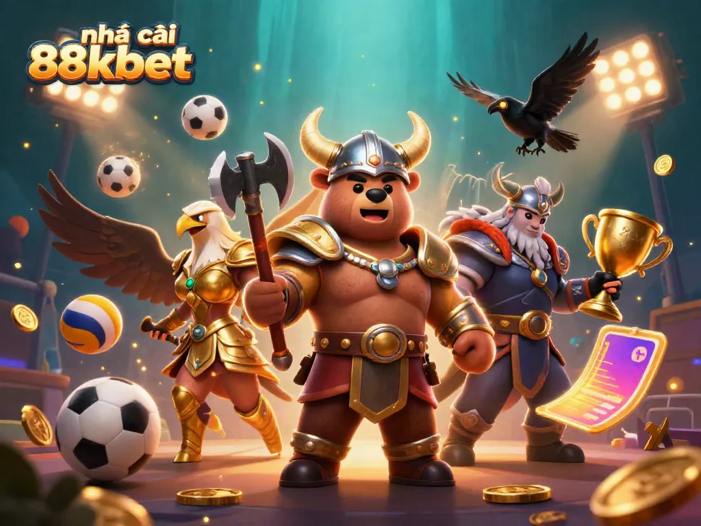 Experience thrilling sports betting at nhà cái 88kbet with this dynamic game scene illustration.
