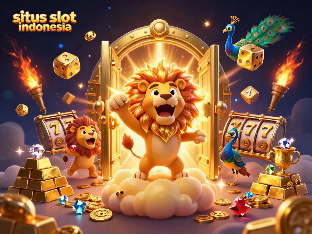 Experience the thrill of situs slot indonesia with vibrant gaming elements and casino features capturing a dynamic ambiance.