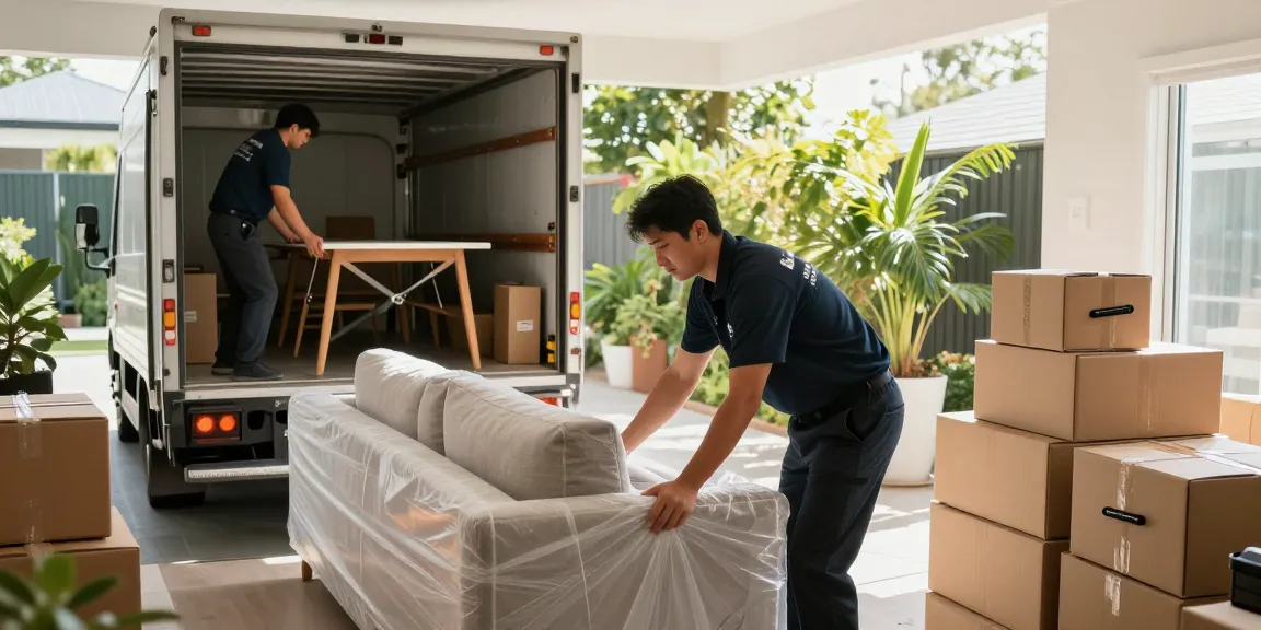 Expert movers in Tauranga preparing furniture moving services with care and attention, showcasing professionalism.