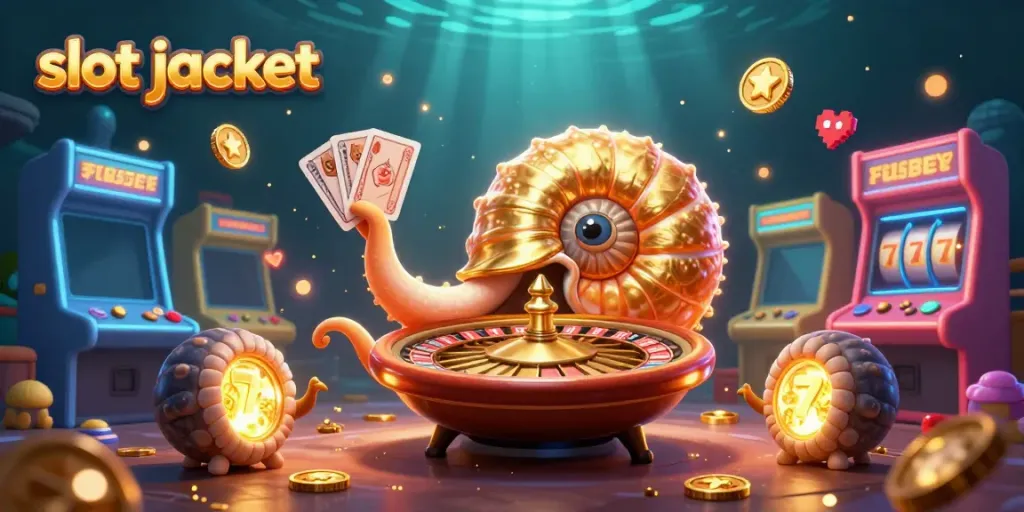 Experience the excitement of slot jackpot with a vibrant casino scene featuring a giant nautilus and winning elements.