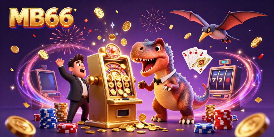 Experience the thrill of MB66 with a pachycephalosaurus winning jackpot coins at a casino!
