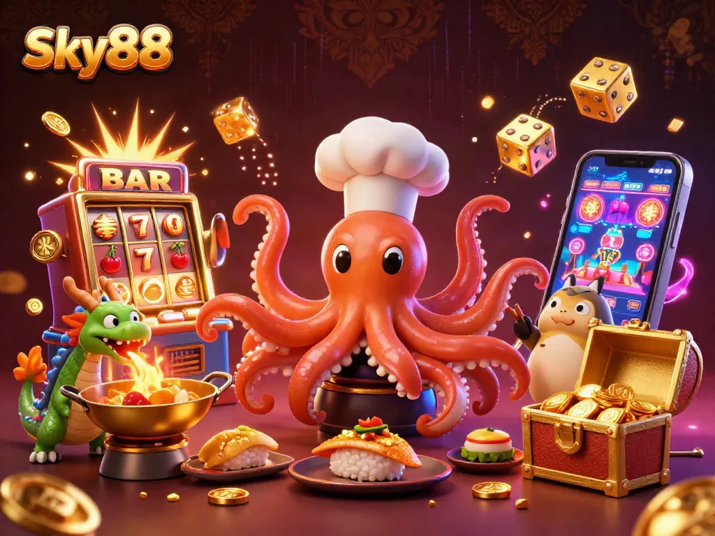 Sky88 attracts players with engaging slot machines, vibrant characters, and exciting casino ambiance.