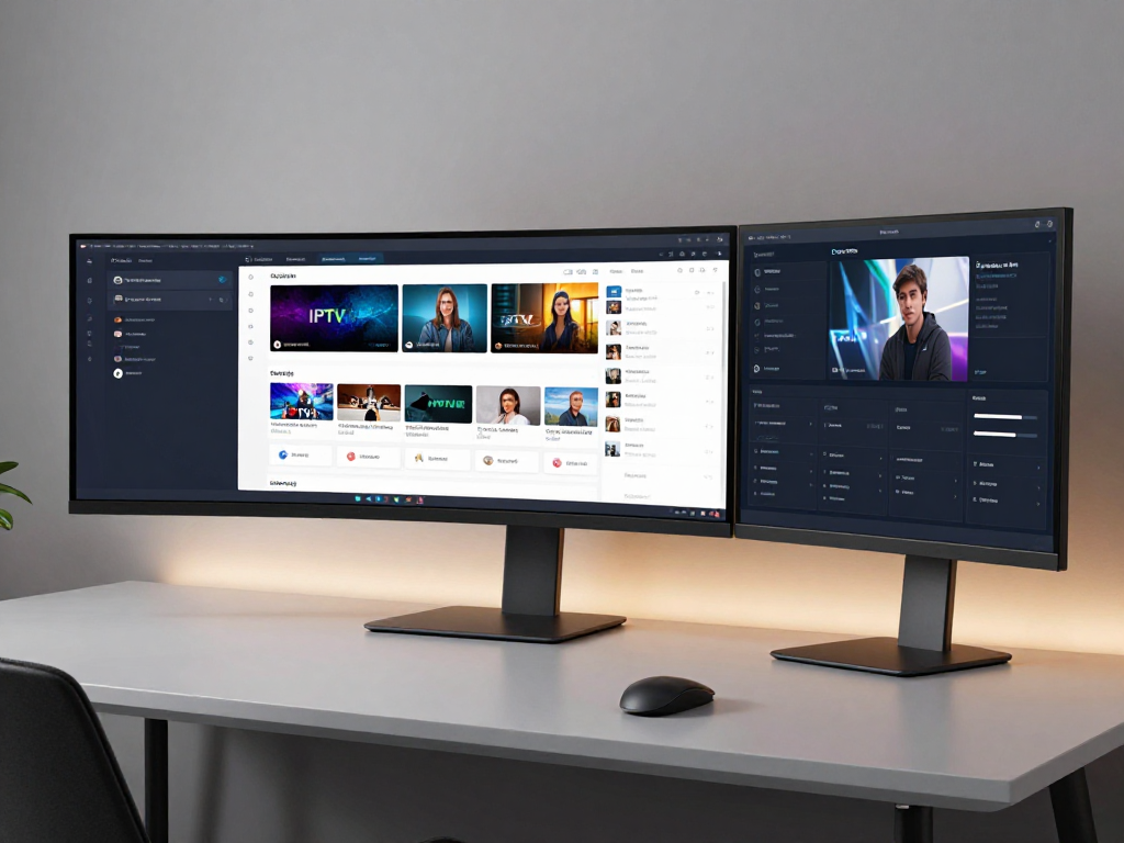 An IPTV panel interface showcasing advanced streaming analytics and customer management tools in a modern workspace.