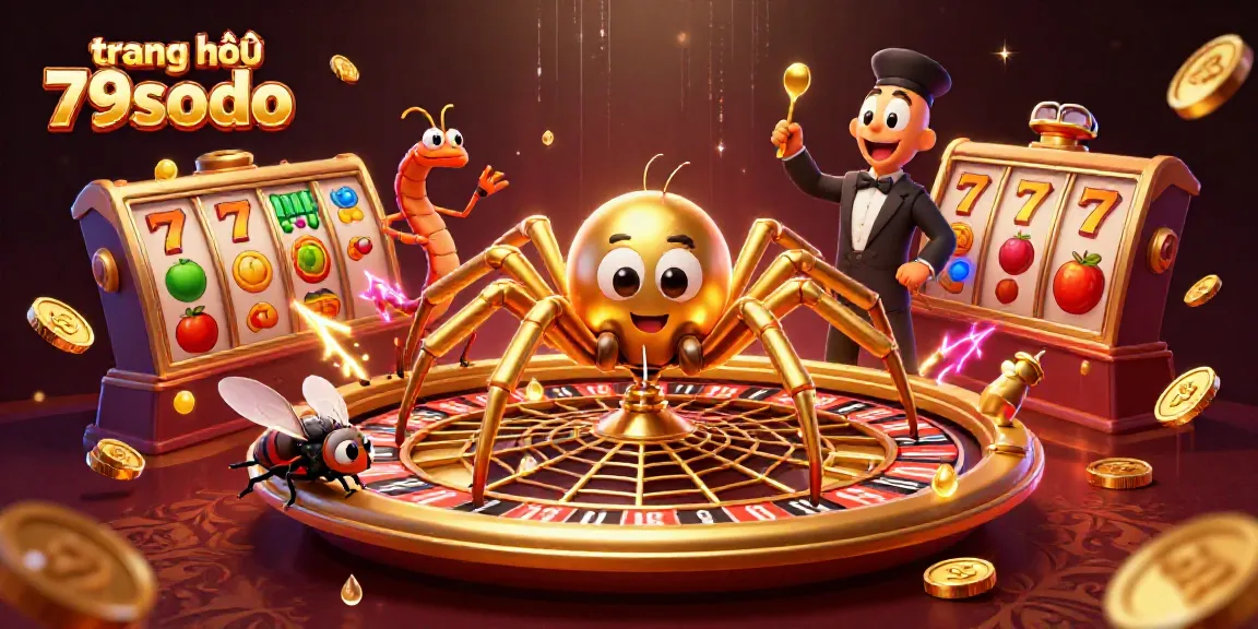 Experience the excitement on trang chủ 79sodo with a dynamic 3D casino scene featuring games and characters.