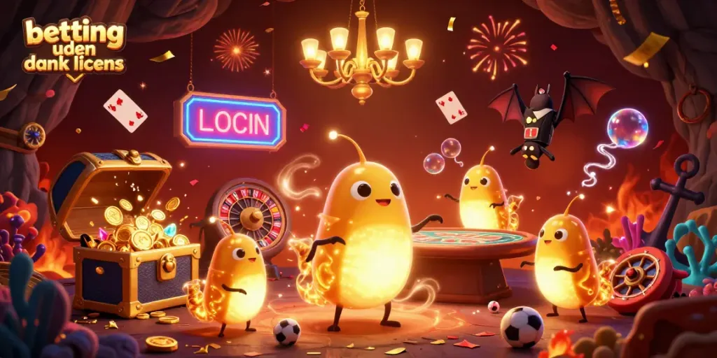 Betting uden dansk licens scene with glowworms illuminating a vibrant cave casino and dynamic game elements.