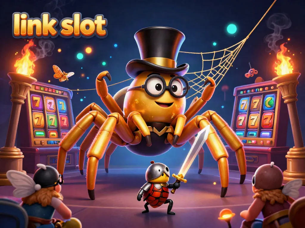 Join the adventure in the golden web of link slot, where fortune awaits in a dynamic casino setting.