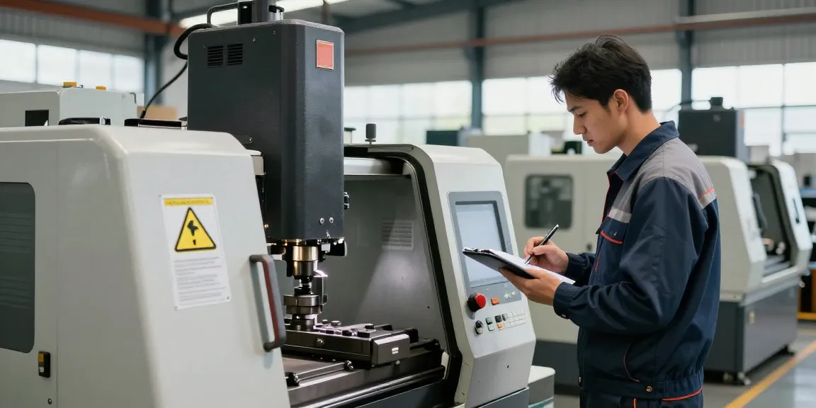 Technician examining used machinery, showcasing Gebrauchtmaschinen in a professional industrial setting.