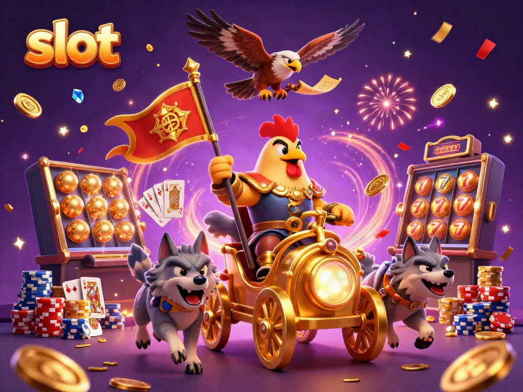 Experience immersive slot adventures with cascading coins, wild characters, and vibrant energy.