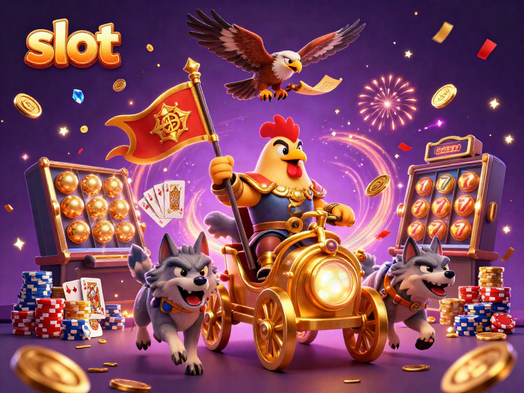 Experience immersive slot adventures with cascading coins, wild characters, and vibrant energy.
