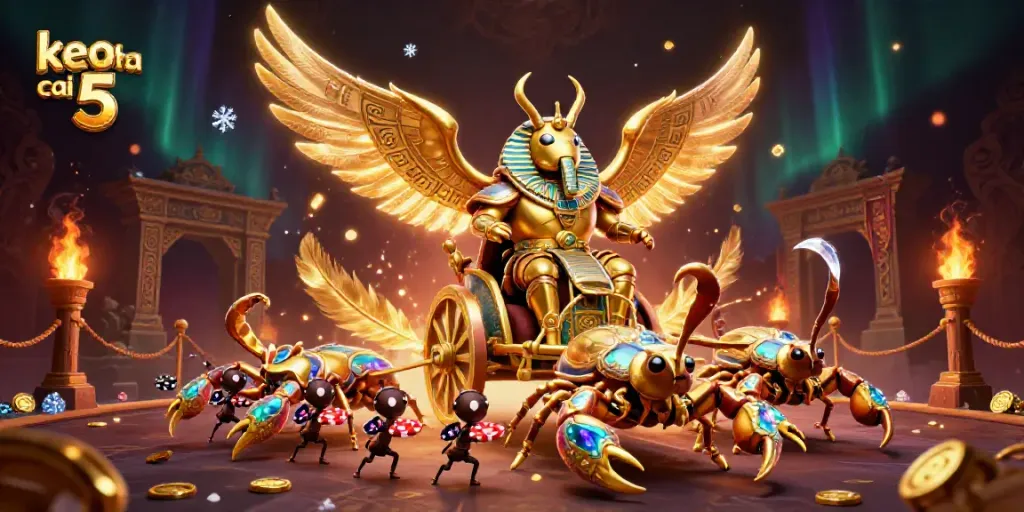 Engage with keo nha cai 5, showcasing dynamic characters in a vibrant gambling scene filled with intricate details.
