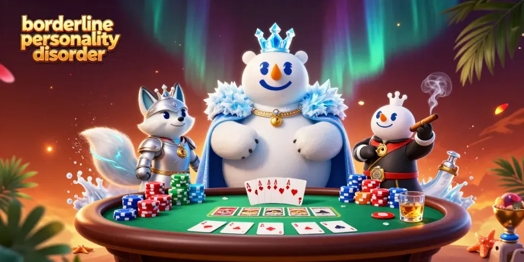 Engage with the complexities of borderline personality disorder at a dynamic casino scene.