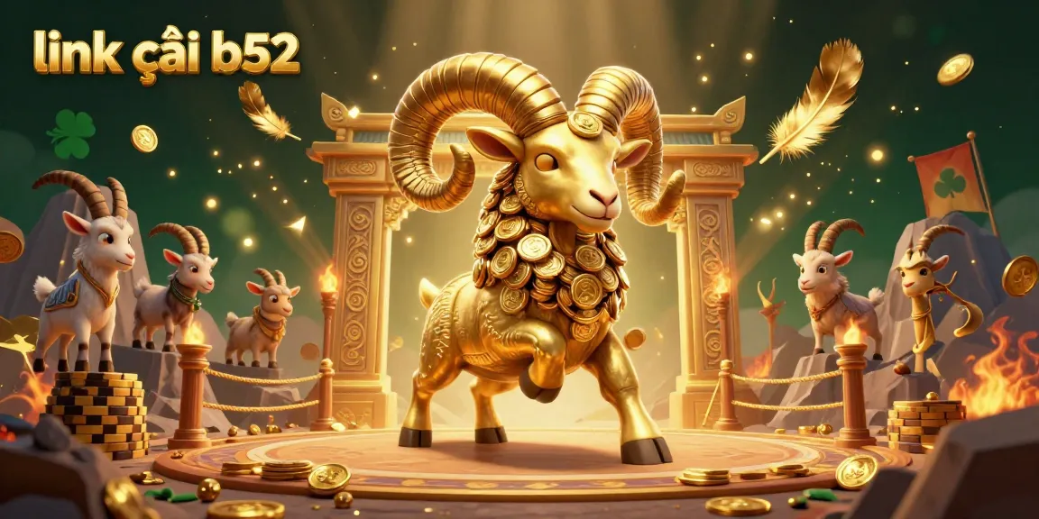 Experience thrilling action on link vào b52 with a golden ram charging against an ornate gate, surrounded by chips.
