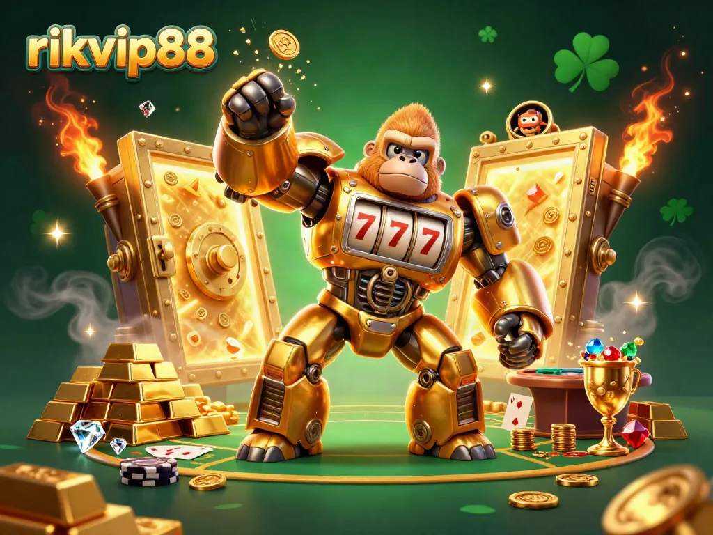 Experience exciting slots and poker in this vibrant rikvip88 online casino illustration.