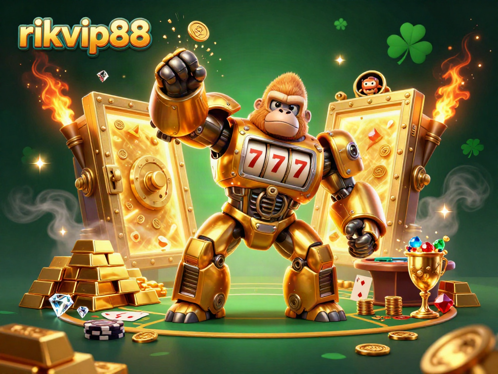 Experience exciting slots and poker in this vibrant rikvip88 online casino illustration.