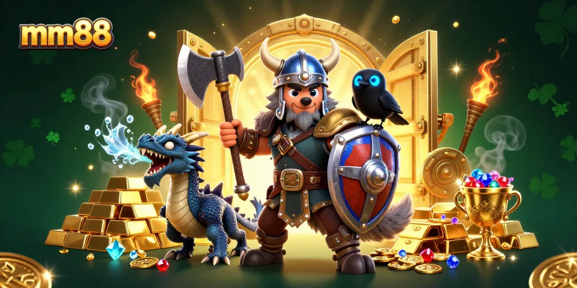 Experience mm88's thrilling adventures with a Viking warrior, frozen dragon, and treasures galore.
