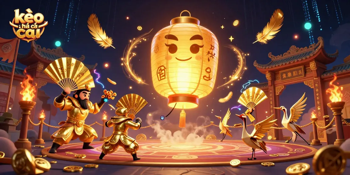 Engage with kèo nhà cái showcasing a glowing lantern spirit amidst a vibrant casino scene.
