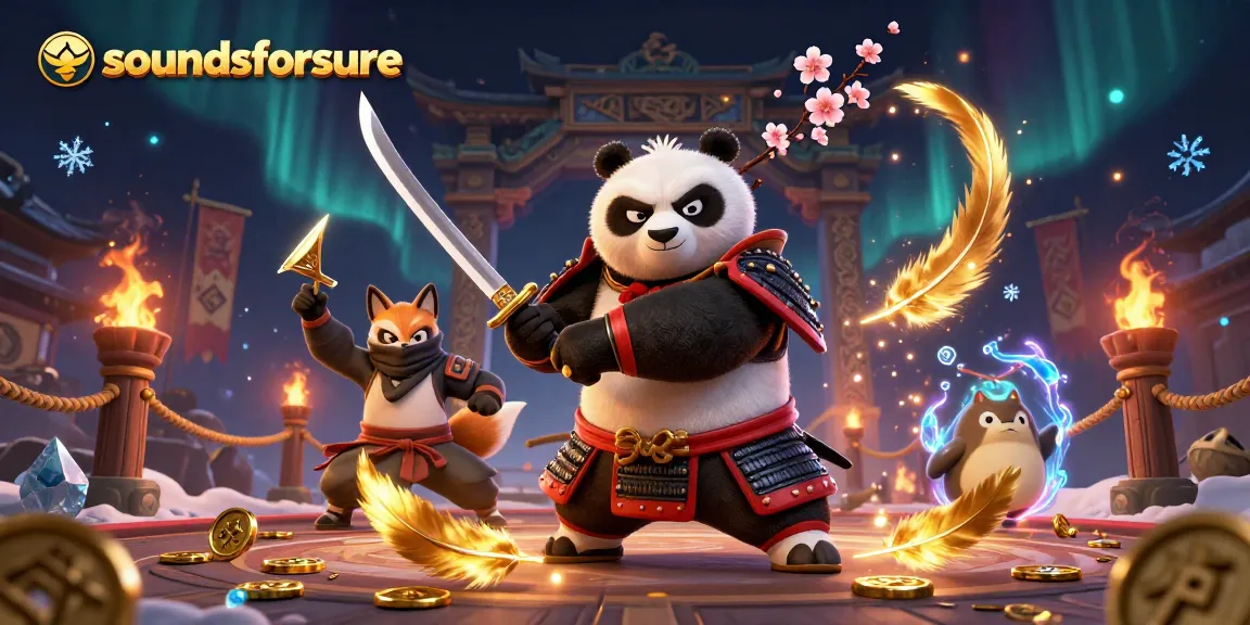 Experience thrilling gameplay with soundsforsure's dynamic samurai panda and majestic casino elements.