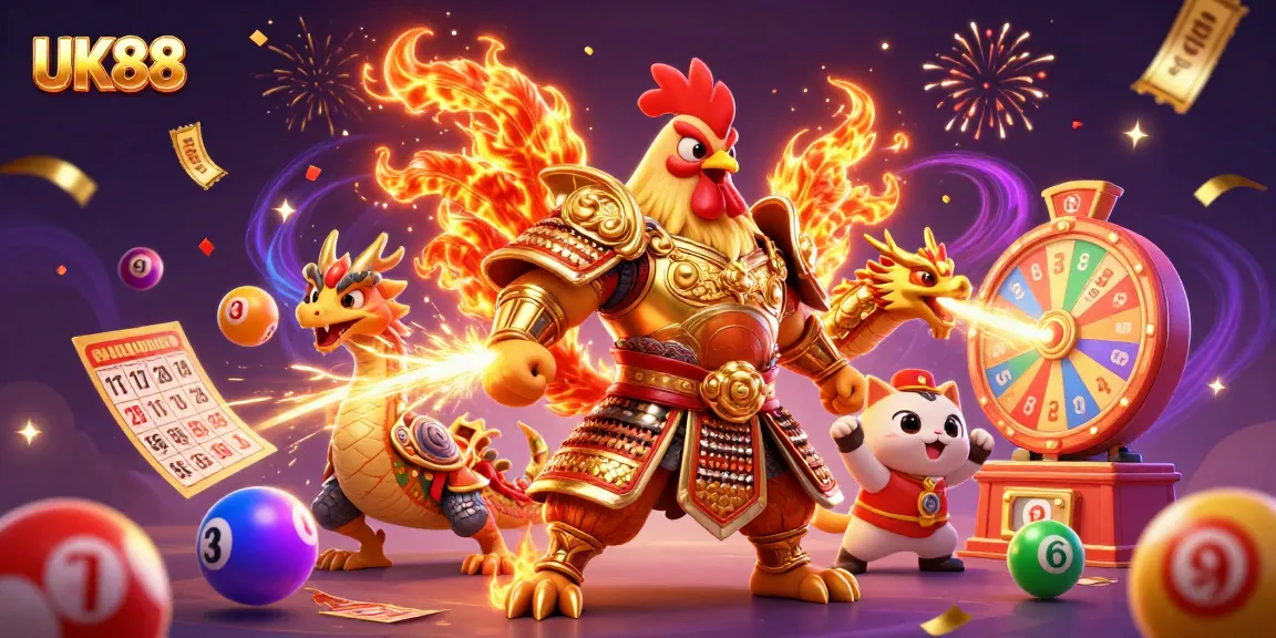 Experience the excitement of gaming at UK88 with animated characters and vibrant casino elements
