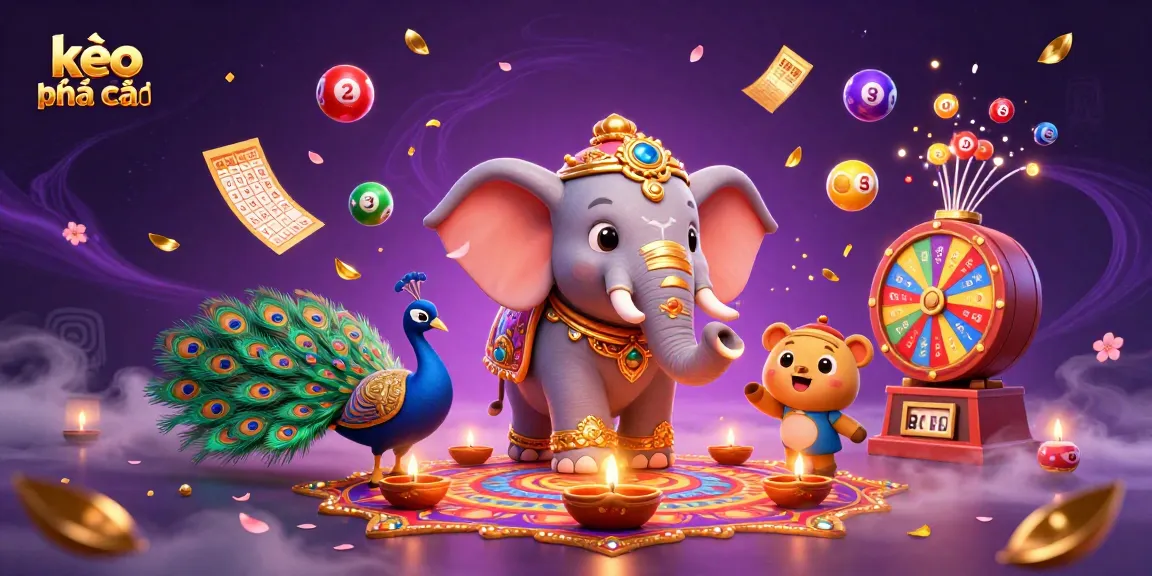 Experience kèo nhà cái excitement with vibrant lottery elements in a rich 3D digital scene.