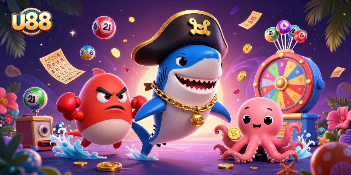 Play and win with excitement at u88's vibrant casino scene featuring colorful lottery elements.