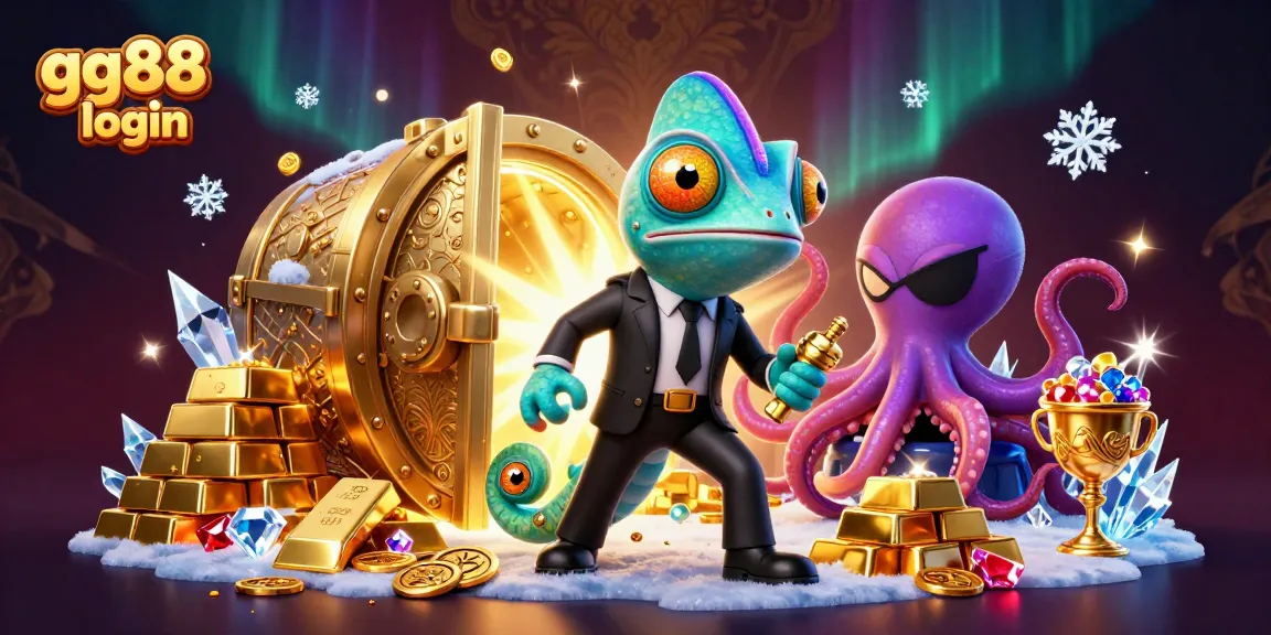Engage in thrilling gameplay with gg88 login, featuring a 3D secret agent chameleon, treasure, and dynamic casino elements.