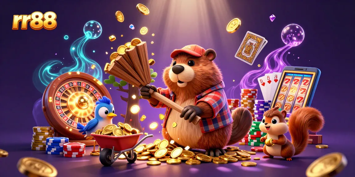 Celebrate wins with rr88 casino elements like golden coins raining down, enhancing the gaming experience.
