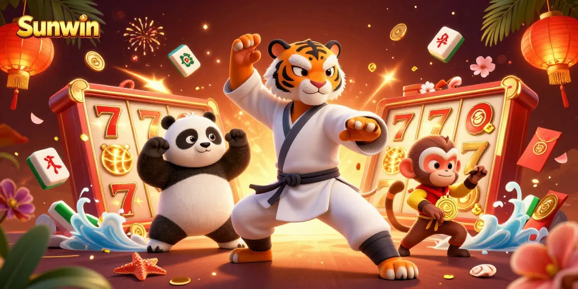 Engage with the vibrant gaming world of Sunwin featuring lively casino elements and 3D animated characters